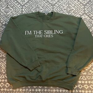 Gildan Forest Green Crewneck Sweater with Slogan